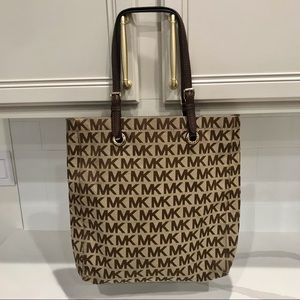 Michael Kors canvas logo tote bag - brown